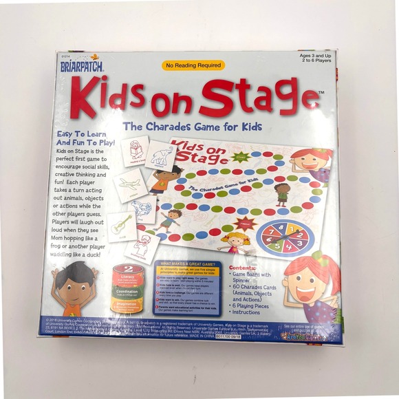 Kids on Stage The Charades Game Kids Briarpatch Ages 3 and Up 2 to 6 Players - Picture 2 of 2
